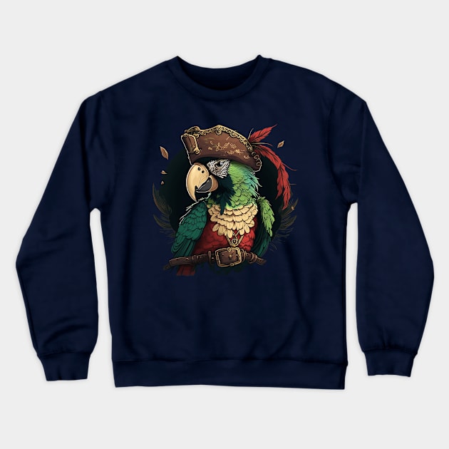 parrot pirate Crewneck Sweatshirt by lets find pirate